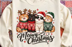 Meowy Christmas Cats Cute Christmas Sweater Holiday Design Product Image 4