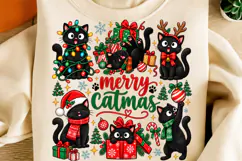 Meowy Christmas Cats PNG, Trendy Christmas Cat Product Image 1