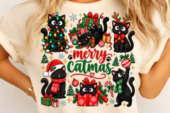 Meowy Christmas Cats PNG, Trendy Christmas Cat Product Image 2