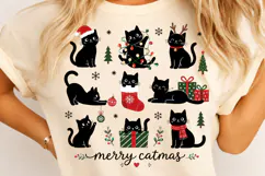 Meowy Christmas Cats PNG, Trendy Christmas Cat Product Image 2
