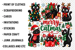 Meowy Christmas Cats PNG, Trendy Christmas Cat Product Image 3