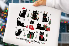 Meowy Christmas Cats PNG, Trendy Christmas Cat Product Image 4