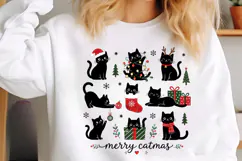 Meowy Christmas Cats PNG, Trendy Christmas Cat Product Image 5