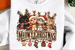 Meowy Christmas Cute Christmas Cat Family Holiday Design Product Image 2
