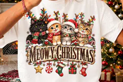 Meowy Christmas Cute Christmas Cat Family Holiday Design Product Image 3