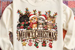 Meowy Christmas Cute Christmas Cat Family Holiday Design Product Image 4