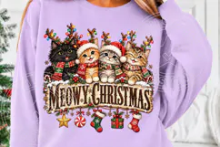 Meowy Christmas Cute Christmas Cat Family Holiday Design Product Image 5