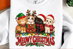 Meowy Christmas Cute Christmas Cat Family PNG Product Image 2