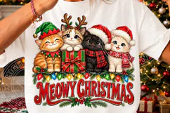 Meowy Christmas Cute Christmas Cat Family PNG Product Image 3
