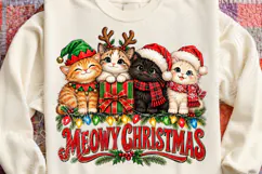 Meowy Christmas Cute Christmas Cat Family PNG Product Image 4