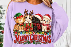 Meowy Christmas Cute Christmas Cat Family PNG Product Image 5