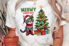 Meowy Christmas, Funny Christmas Cat Png Product Image 2