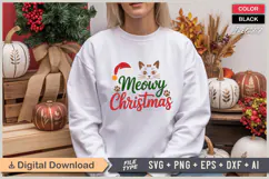 Meowy Christmas SVG | Christmas SVG | Holiday SVG | Xmas SVG Product Image 1