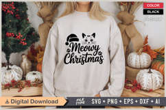 Meowy Christmas SVG | Christmas SVG | Holiday SVG | Xmas SVG Product Image 2