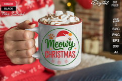Meowy Christmas SVG | Christmas Round Sign SVG | Xmas SVG Product Image 5