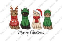 Meowy Christmas Png, Christmas Cat Png Product Image 1
