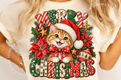 Meowy Christmas PNG, Festive Cat Holiday Design, Sublimation Product Image 5