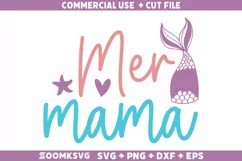 Mer Mama SVG | Mermaid SVG | Mermaid Quotes SVG Product Image 1