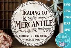 Vintage Farmhouse Home Round Sign Svg | Mercantile Product Image 1