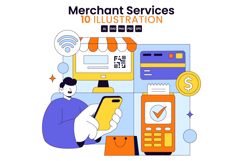 10 Merchant Services Vector Illustration Product Image 1