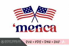 'Merica SVG Design,Patriotic 4th of July SVG,Liberty SVG Product Image 1