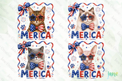 Merica 4th of July Cat Clipart Product Image 1