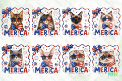 Merica 4th of July Cat Clipart Product Image 3