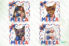Merica 4th of July Cat Clipart Product Image 1
