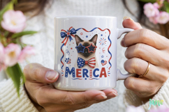 Merica 4th of July Cat Clipart Product Image 2