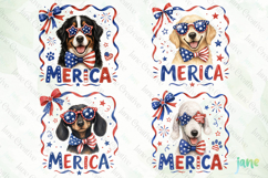 Merica 4th of July Dog Clipart Product Image 1