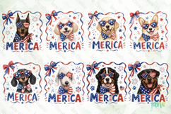 Merica 4th of July Dog Clipart Bundle Product Image 2
