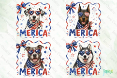 Merica 4th of July Dog Clipart Product Image 1