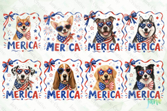 Merica 4th of July Dog Clipart Bundle Product Image 3