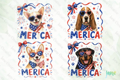 Merica 4th of July Dog Clipart Product Image 1