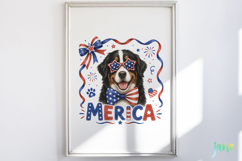 Merica 4th of July Dog Clipart Bundle Product Image 7