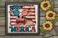 4th of July Heifer Sublimation | Merika Patriotic Print Product Image 2