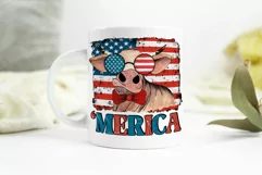 4th of July Heifer Sublimation | Merika Patriotic Print Product Image 3