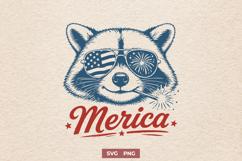 Merica Raccoon SVG, Patriotic Trash Panda America PNG Design Product Image 1