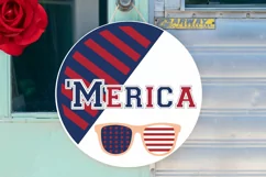 'Merica SVG, 4th Of July Round Sign SVG Design Product Image 2