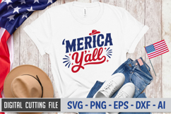 Merica Y&#039;all SVG File | 4th of July SVG Product Image 2