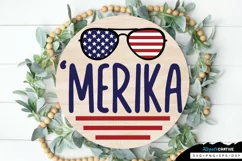 'merika SVG, 4th Of July Round Sign SVG Design Product Image 3