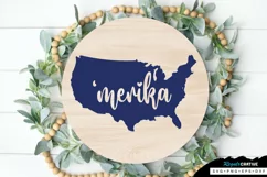 'merika SVG, 4th Of July Round Sign SVG Design Product Image 3