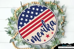 'merika SVG, 4th Of July Round Sign SVG Design Product Image 3
