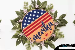 'merika SVG, 4th Of July Round Sign SVG Design Product Image 2