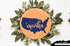 'merika SVG, 4th Of July Round Sign SVG Design Product Image 2