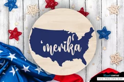 'merika SVG, 4th Of July Round Sign SVG Design Product Image 1