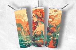 Mermaid 20 oz Skinny Tumbler Design, Ocean Tumbler Wrap Product Image 1