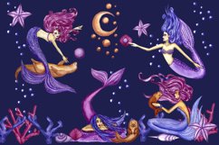 Mermaid clip art, mermaid PNG, ocean clipart, mermaid Product Image 3