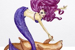 Mermaid clip art, mermaid PNG, ocean clipart, mermaid Product Image 4