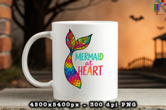 Mermaid At Heart Rainbow Tail Design PNG File